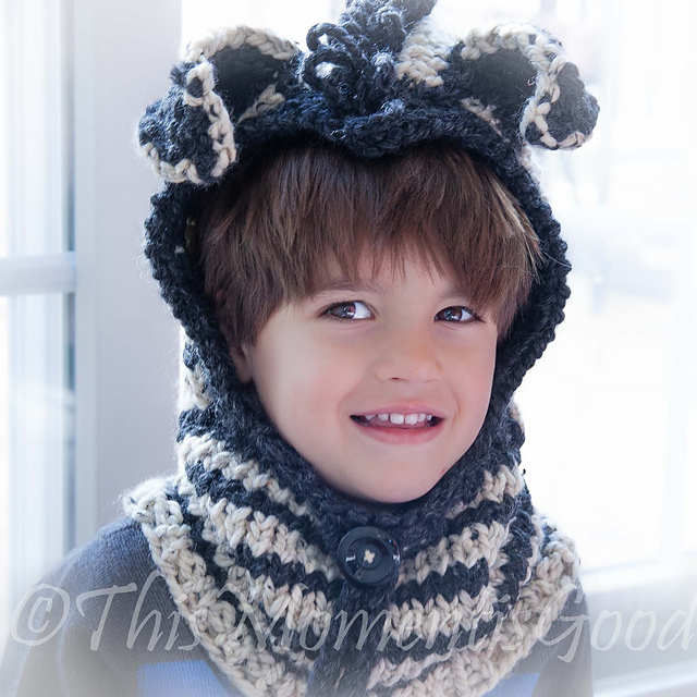 Ravelry: Zebra Hood with Cowl pattern by Nicole F. Cox