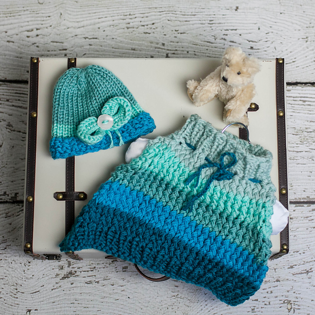 Ombre Poncho Set