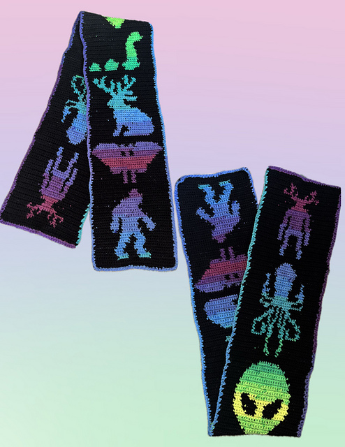Cryptid tapestry scarf