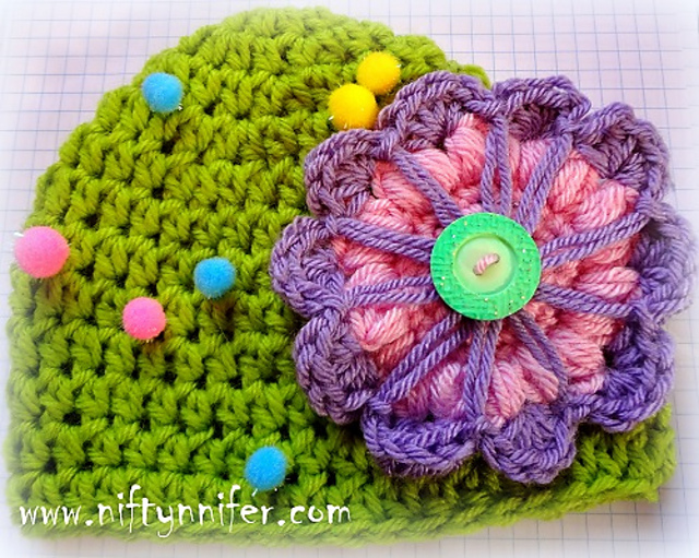 Big Flower Baby Beanie
