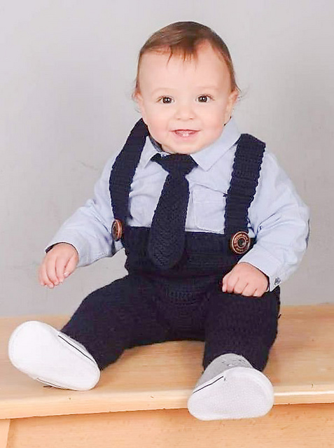 little man pants with necktie
