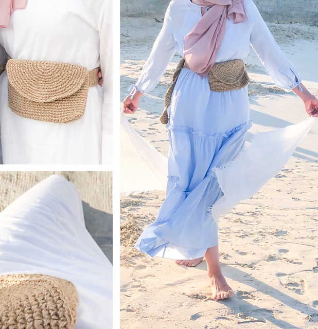 Raffia waist Bag