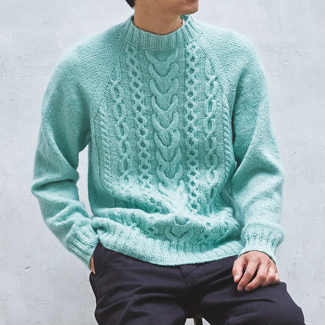 #9, #10 Cable Top Down Sweater
