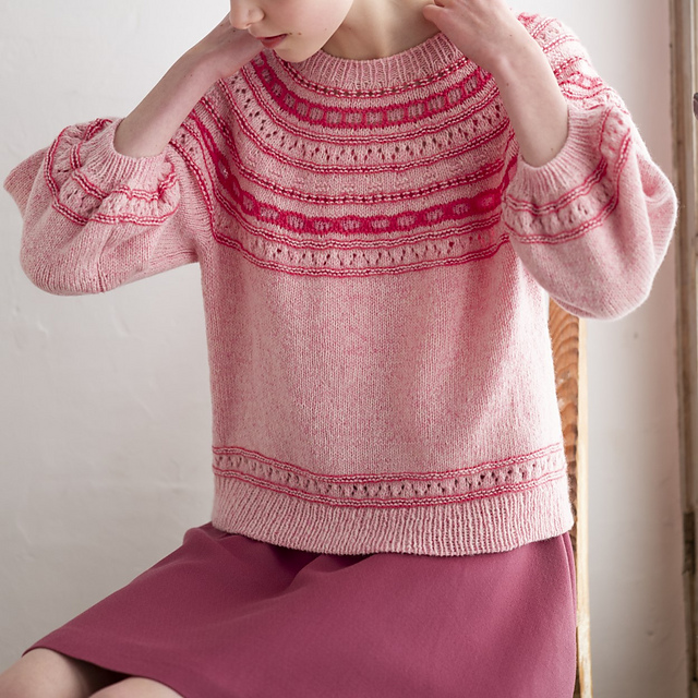 p.76 Top-down Pink Pullover