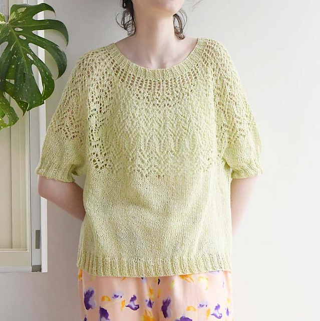 p.11 Lacy Top Down Pullover