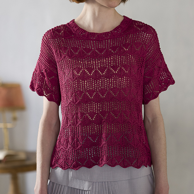 p.84 Mesh Zig-Zag Pullover