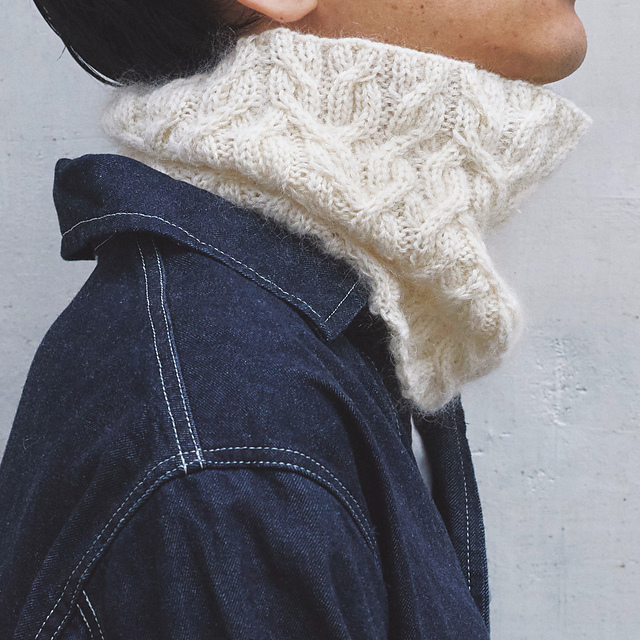 #16, 17 Aran cable neck warmer