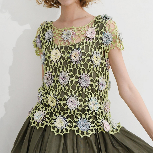 p.15 3D Flower Motif Pullover