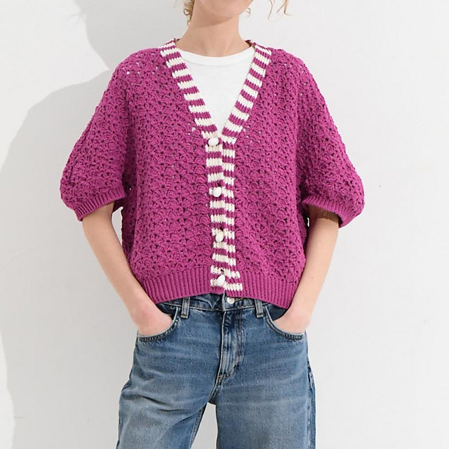p.47 Fushia Cardigan