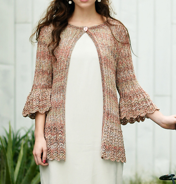 Long Cardigan in Pastel Orange