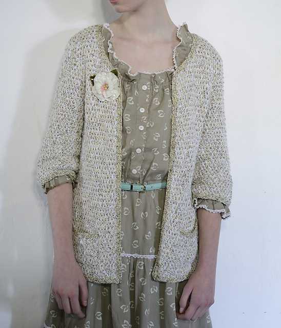 Beige 3/4 Length Sleeve Cardigan