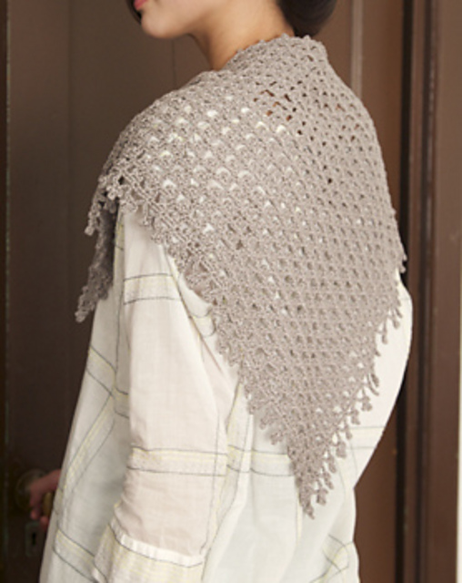 Triangular Shawl with Small Flower Edging