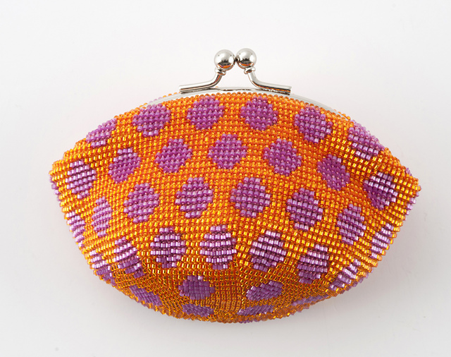 Orange and Pink Polka-dot Coin Purse