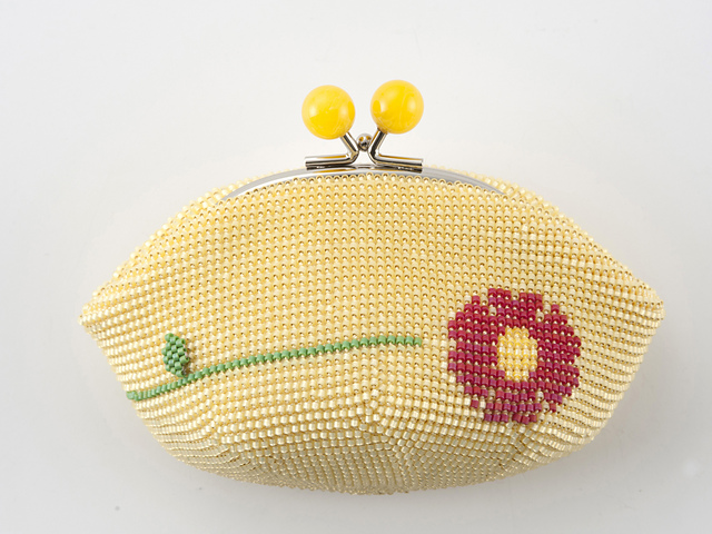 Coin Purse with a Red Flower