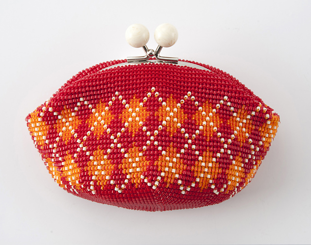 Coin Purse in Argyle Checkered Pattern