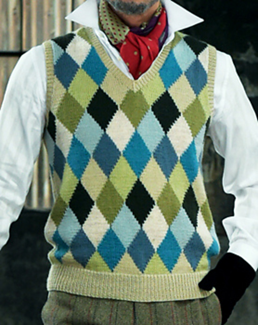 Cold Color-tone Argyle Vest