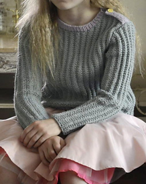 Pullover with Knitted Shoulder Belts (for Kids)