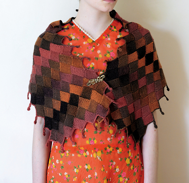 Entrelac Stole with Fringes