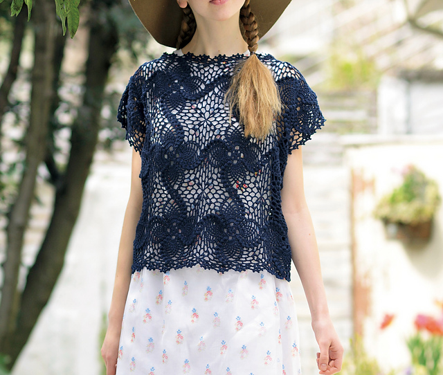 Shortish Pullover with Floral stitching