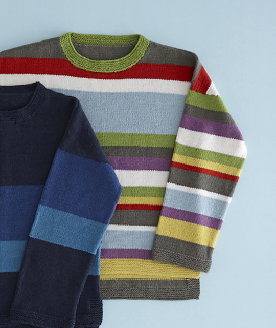 A striped pullover in multi-colors