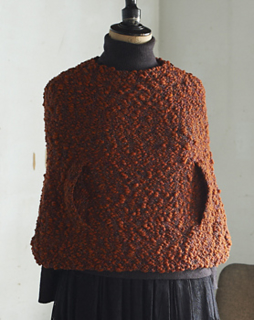 Orange Gradient Poncho-like Pullover