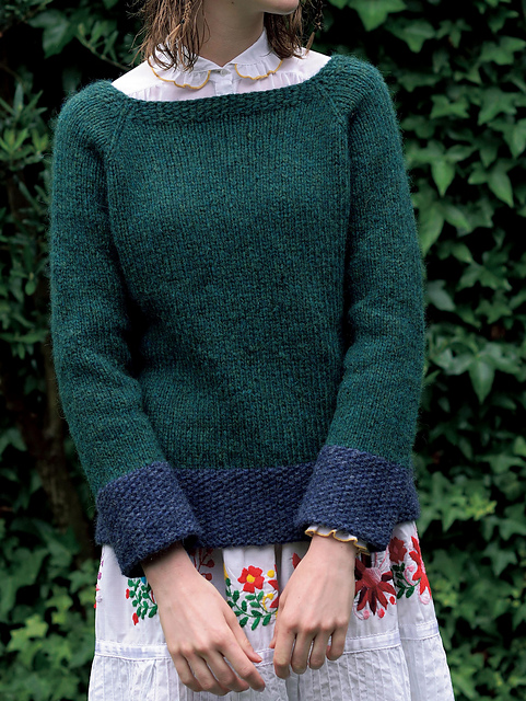 p.34 Green & Navy Pullover