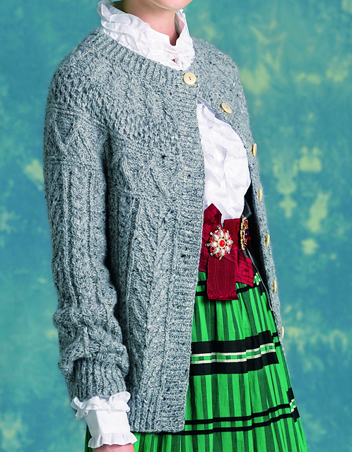 p.15 Circular Yoke Aran Cardigan