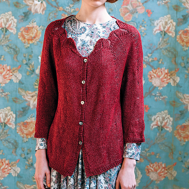 p58 wine red silk cardigan