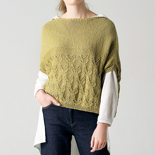 p.88 Leaf Pattern Poncho Pullover
