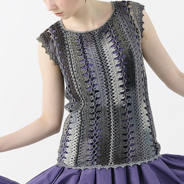 p.25 Gray Hairpin Lace Pullover