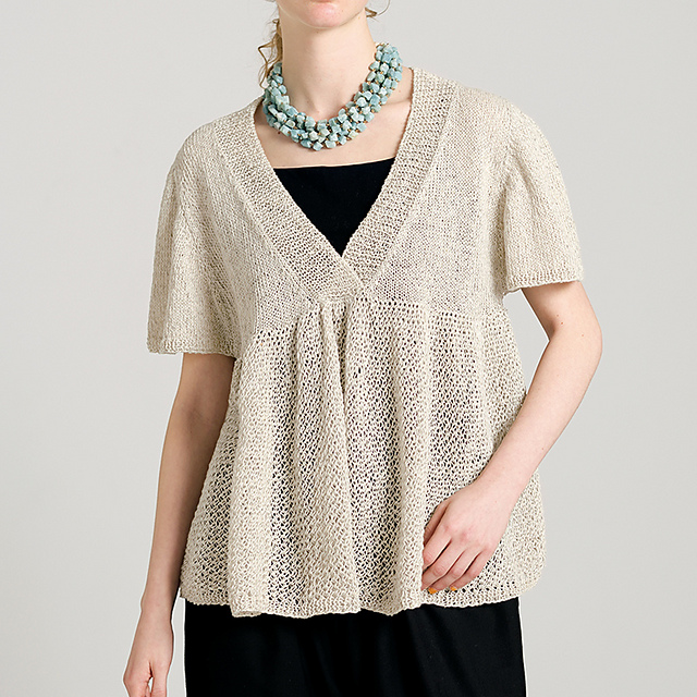 p.52 Gathered V- neck Pullover