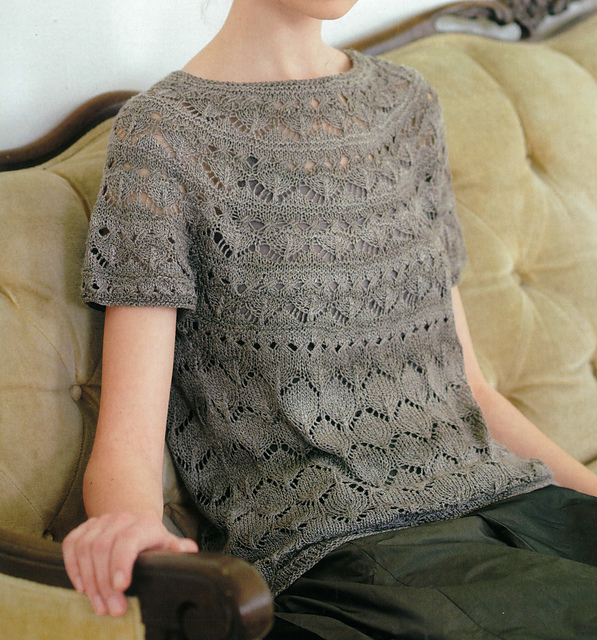 #29 Top Down Round Yoke Sweater with Openwork