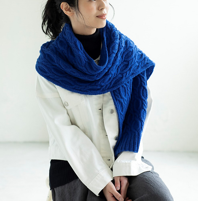 #21 Open Cable Wide Shawl