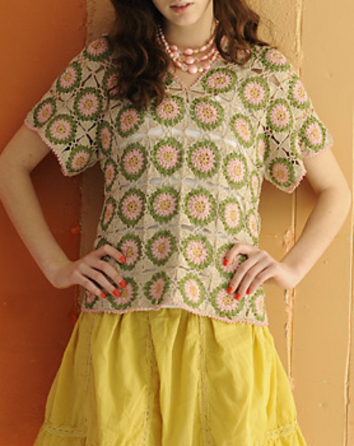 p.52 Granny Square Pullover