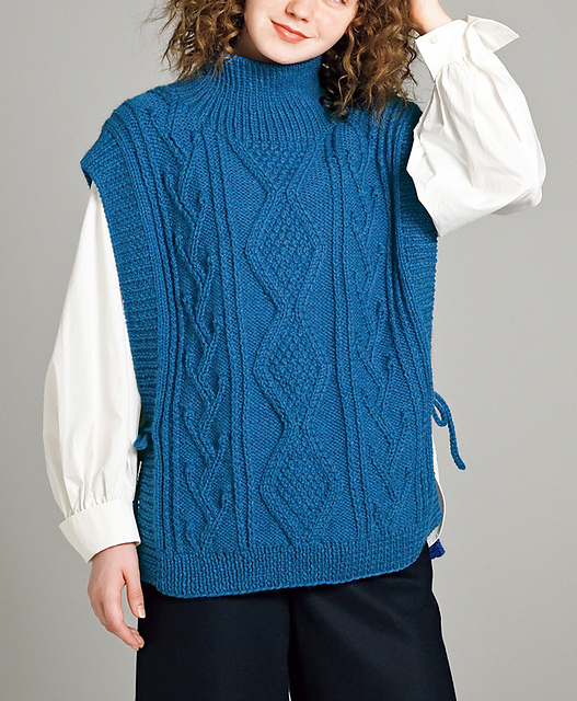 No. 78 4-size knitting - Aran vest