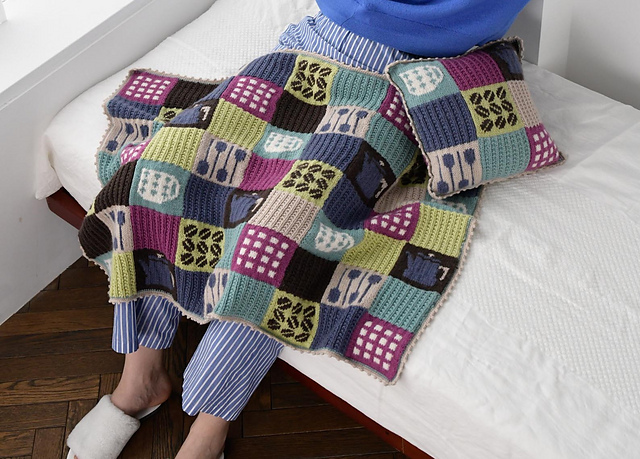 p.86 Coffee Time Blanket & Cushion
