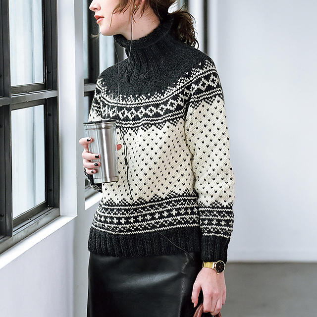 p.12 Nordic turtle neck sweater