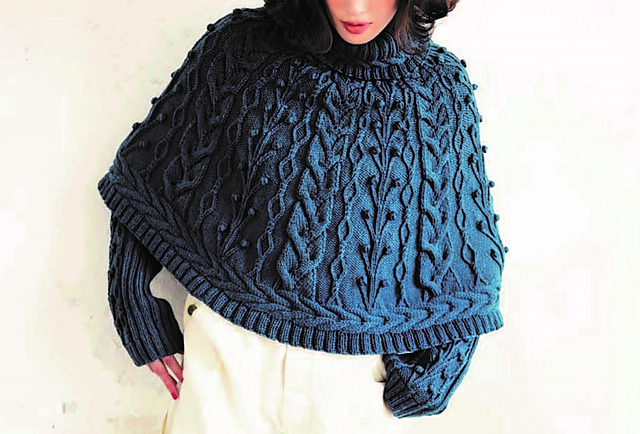 Ravelry: Blue Cape and Matching Arm Warmer pattern by Hitomi Shida (志田 ひとみ)