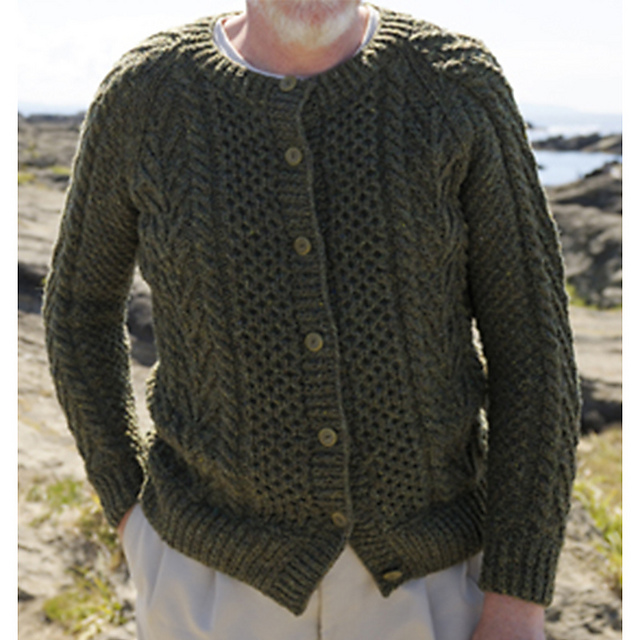 p.12 Aran Cardigan (Men's)