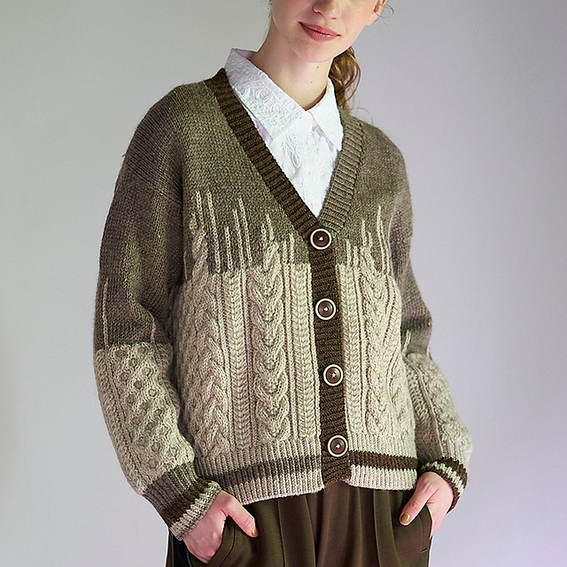 p.99 Cables and Stitch Cardigan
