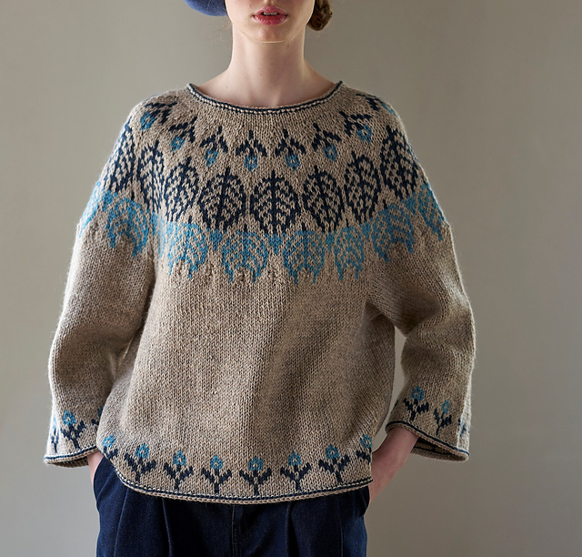 #17 Botanical Motif Sweater