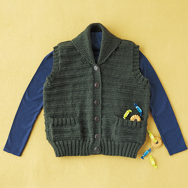 Shawl Collar Open Front Vest