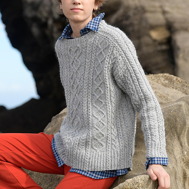p.10 Gray Aran Pullover