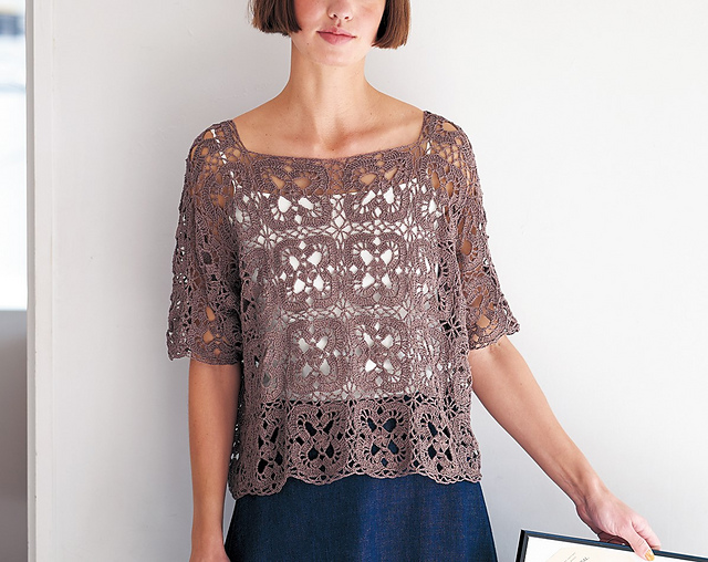 R Linen Motif Pullover