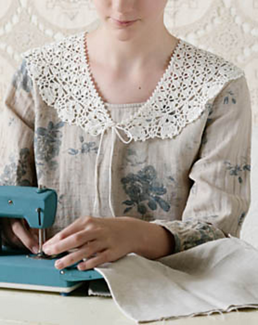 J. Flower edging crochet collar