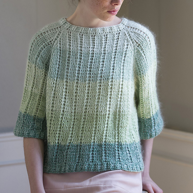p.48 Top-down Crochet Pullover