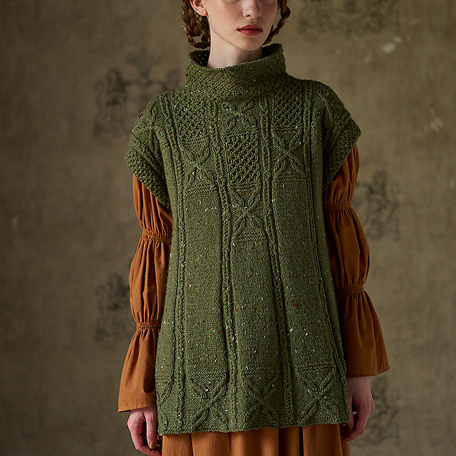 【値下げ】not finished knitting vest Ravelry: #18 Minty Cable Vest pattern by Yuko Nagakura