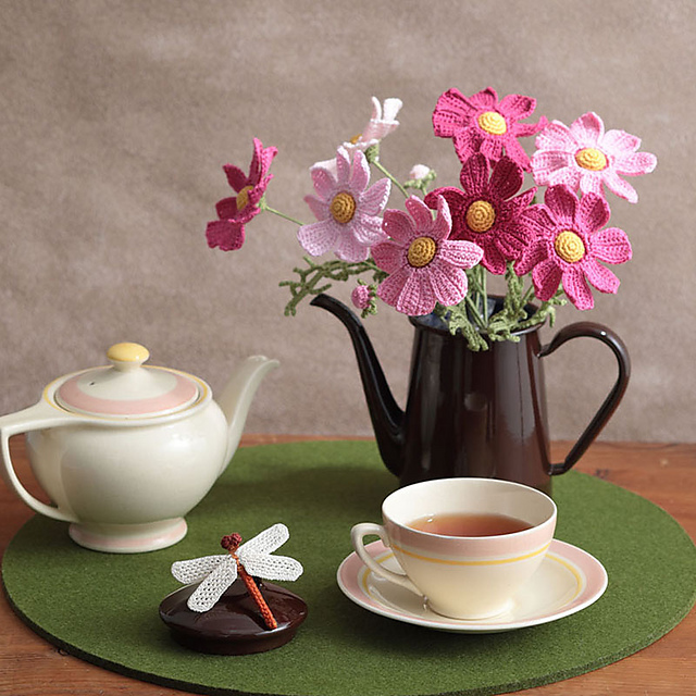 p.54 Cosmos & Red Dragonfly