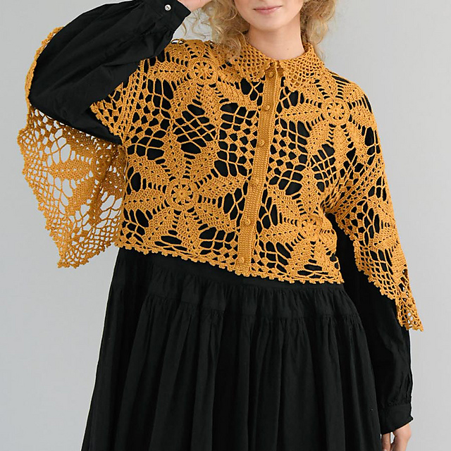 p.86  Large Flower Motif Cardigan
