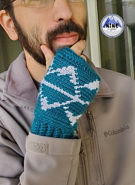 Mountain Reflection Fingerless Gloves
